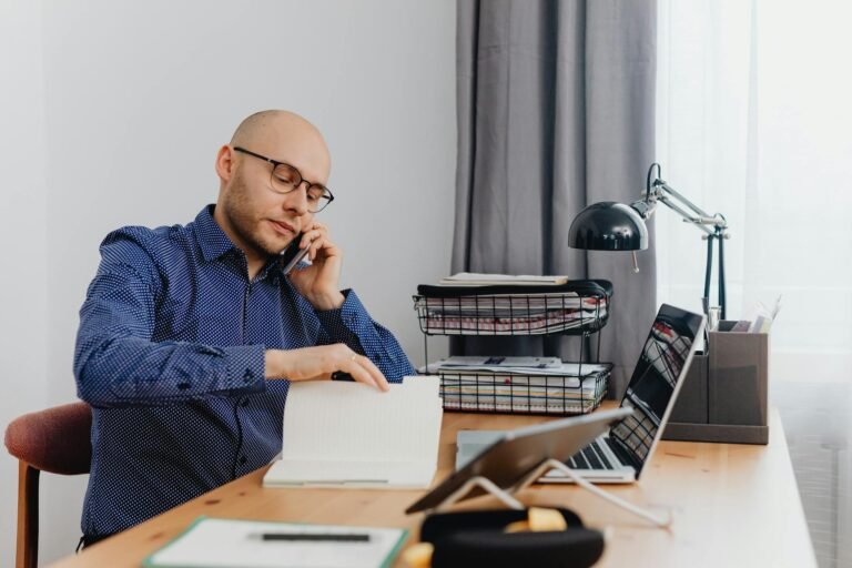 Self-employed person working in home office representing self-employed Texas mortgage income documentation
