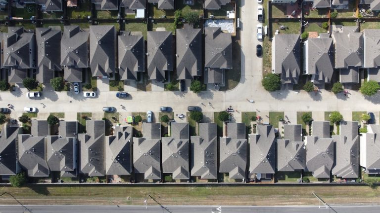 Aerial view of Texas residential neighborhood homes for down payment guide