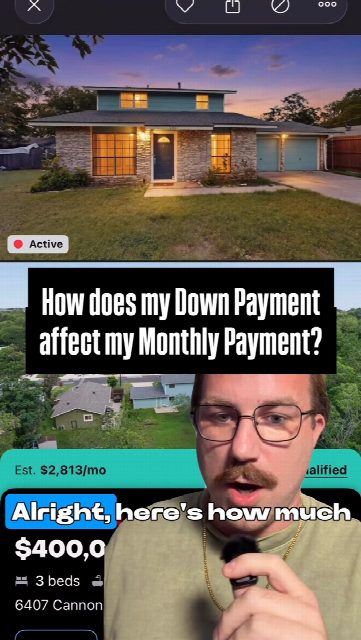 Here’s a real example of how your dowj payment affects your monthly payment!